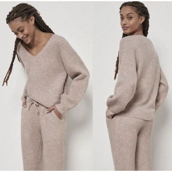 Anthropologie Other - Anthropologie Amadi Two Piece Lounge Set Pink Size XL Pink/mauve/Grey